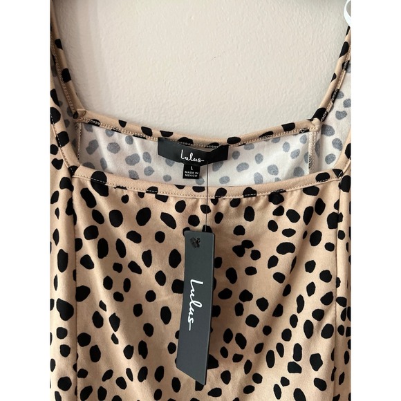 Lulus Leopard Print Short Sleeve Top Large NWT - Picture 2 of 3